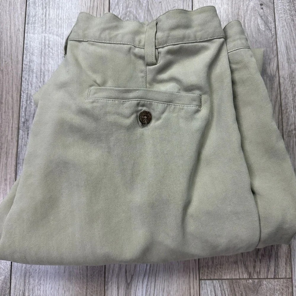 Tommy Bahama Pants Mens Size 35 Waist Beige 100%‎ Silk Pleated Front Casual Soft